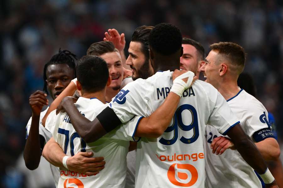 Los jugadores del Marsella celebran el triunfo