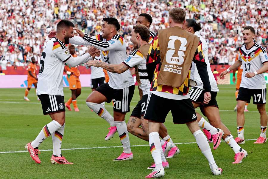 Deniz Undav celebrates scoring Germany's winning goal in the 94th minute