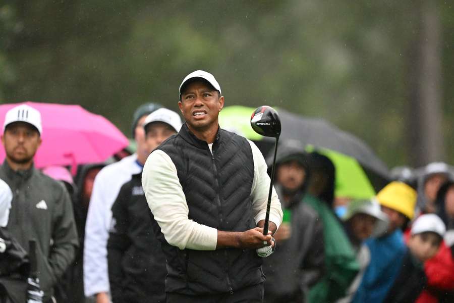 Tiger Woods tijdens de Masters in april