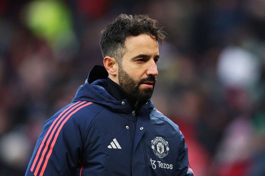 Ruben Amorim looks on during Manchester United's defeat to Bournemouth