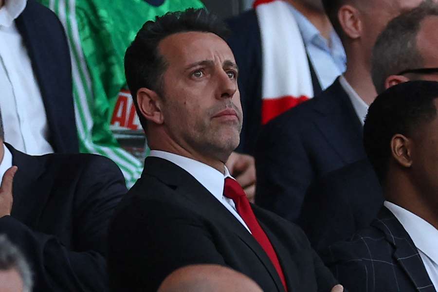 Arsenal's Brazilian sporting director Edu looks on during their match against Everton last season