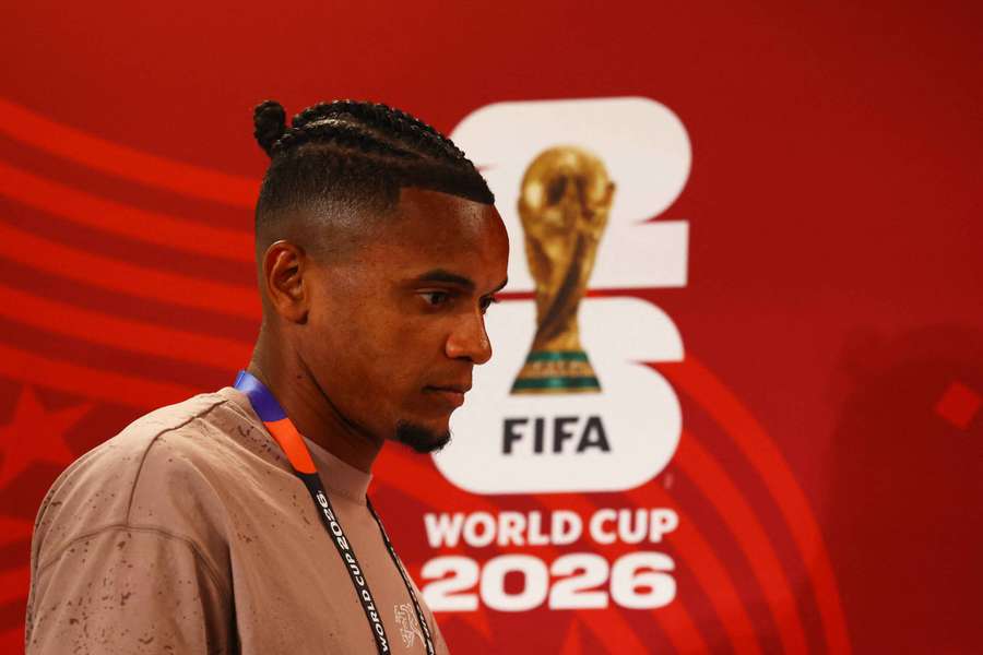 Manuel Akanji before the press conference in Vancouver Manuel Akanji before the press conference in Vancouver
