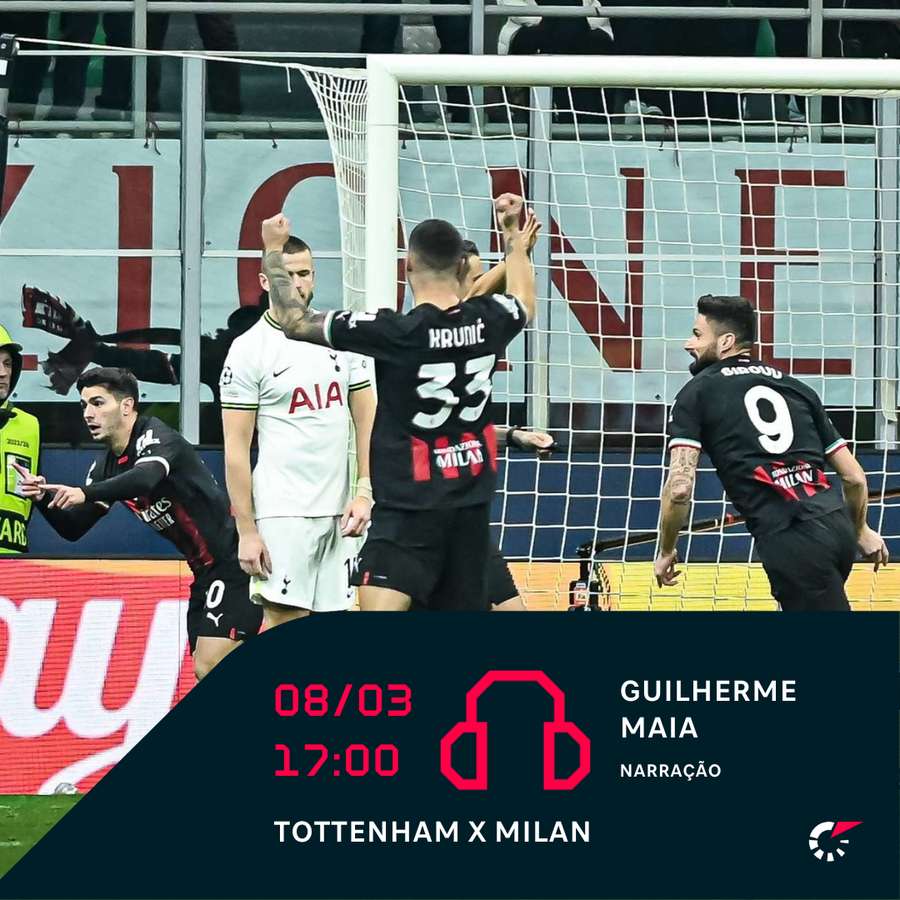 Tottenham x Milan pelas Oitavas da Champions; saiba possíveis