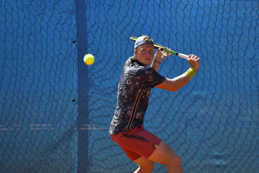 Jelle Sels in actie op het Challenger toernooi van Rome, een paar weken geleden