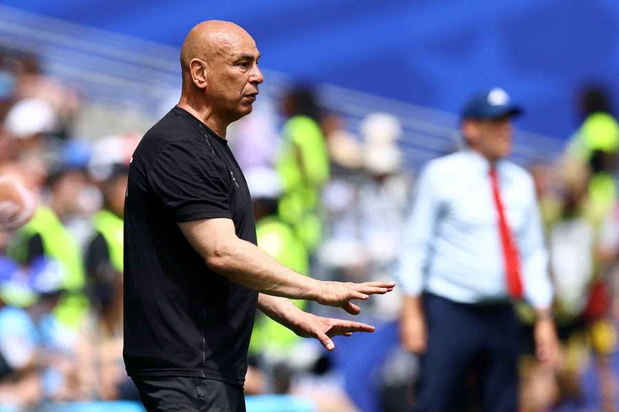 Hossam Hassan on the touchline in Seattle