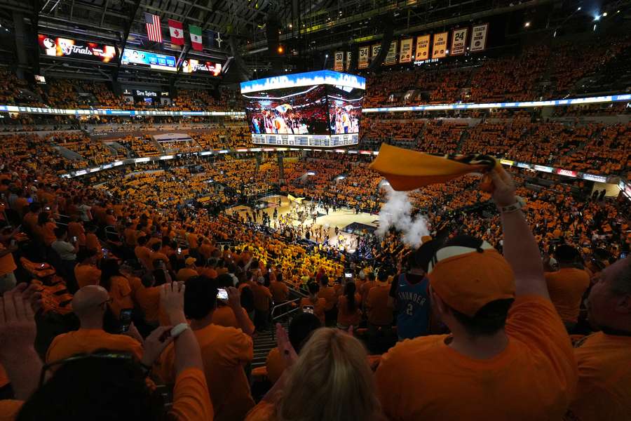 A general view inside Gainbridge Fieldhouse before Game Three of the 2025 NBA Finals between the Indiana Pacers and the Oklahoma City Thunder