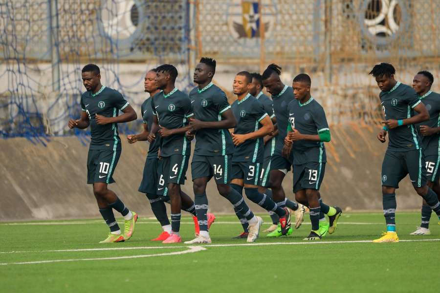 Nigeria players in training