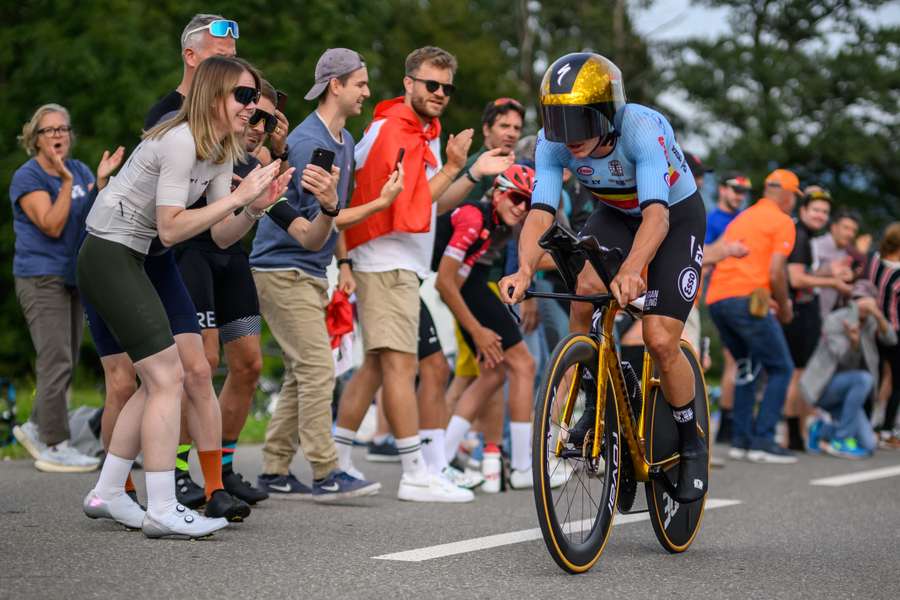 Remco Evenepoel in actie in Zürich