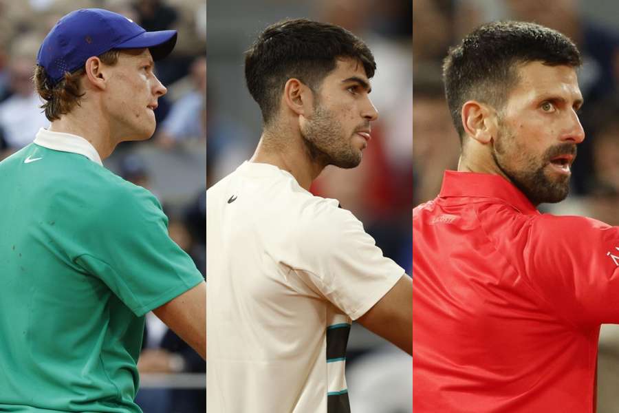 Jannik Sinner, Carlos Alcaraz și Novak Djokovic