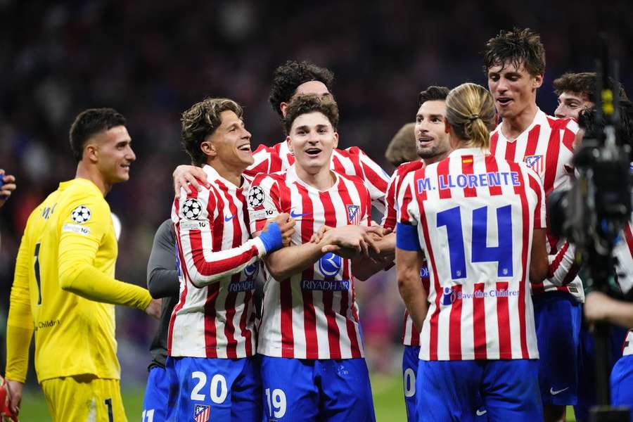 Los jugadores del Atleti celebran el pase a semifinales