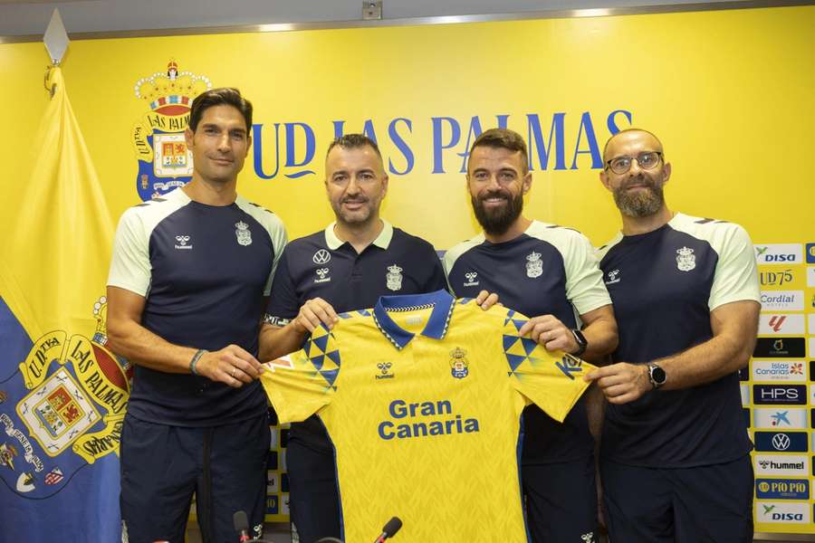 Diego Martínez na sua apresentação como treinador do Las Palmas