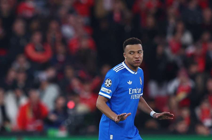 Mbappé, en el partido en Lisboa