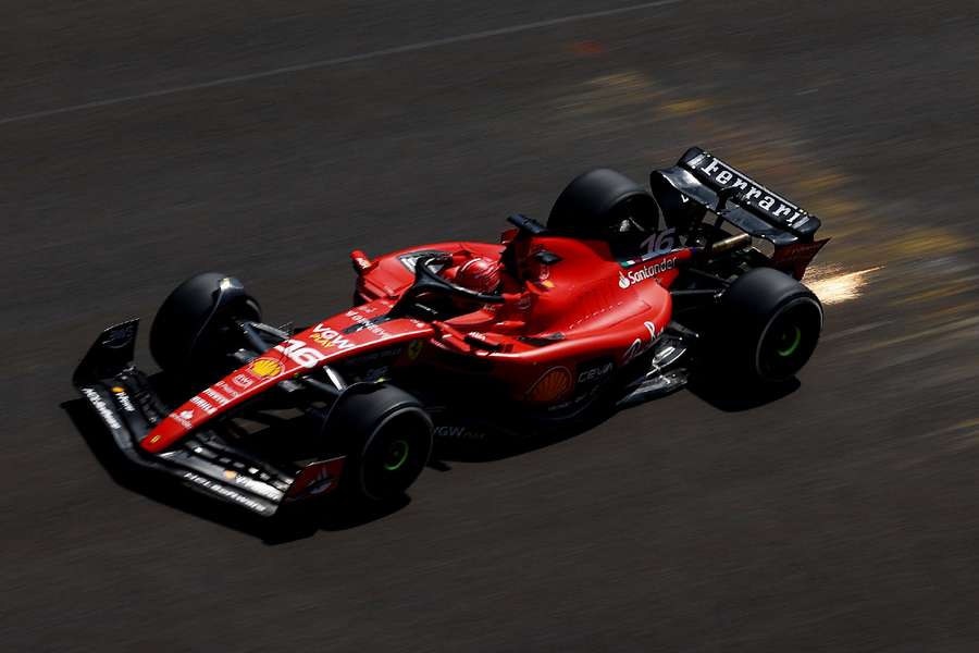 Leclerc during practice