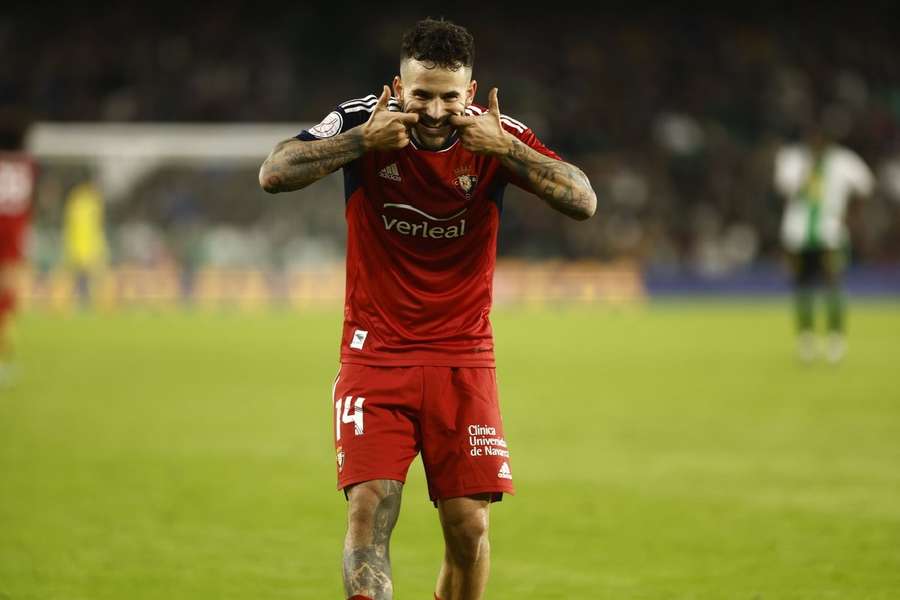 Rubén García, con su sonrisa del Joker, seguirá jugando con Osasuna los cuartos de la Copa del Rey