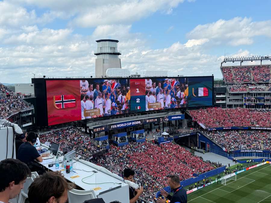 Le gigantesque écran du Gillette Stadium à Foxborough