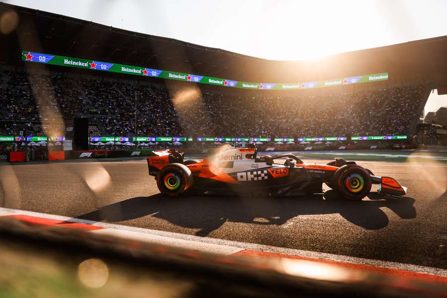 Oscar Piastri in action during free practice at the Mexican Grand Prix on Friday.
