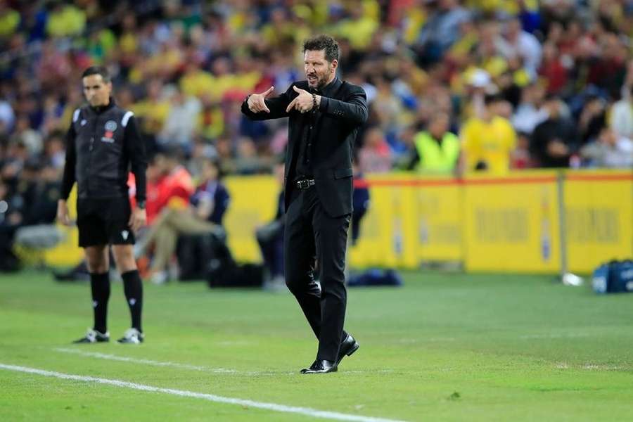 Simeone celebrating scoring his first senior goal