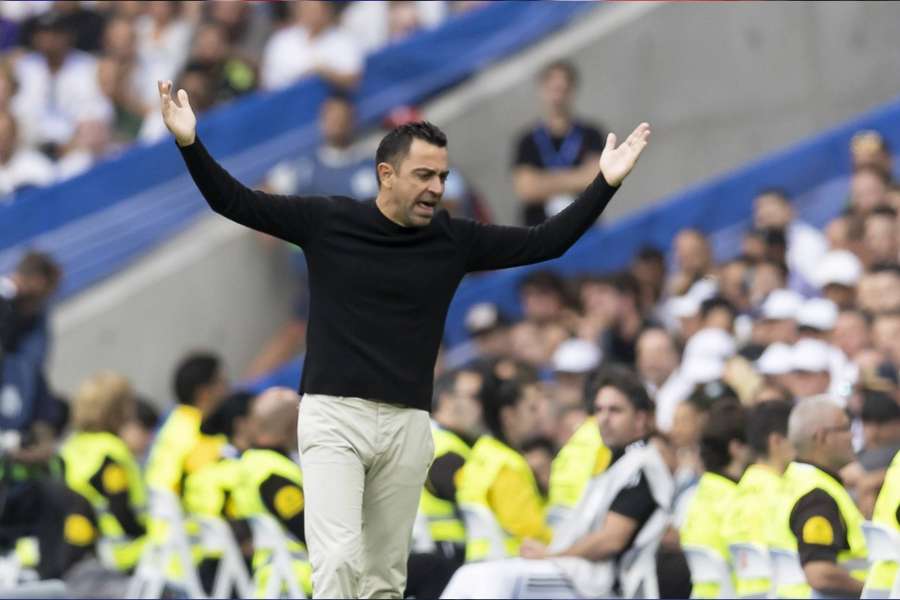 Xavi cut a frustrated figure during Barca's defeat to Real Madrid on Sunday.