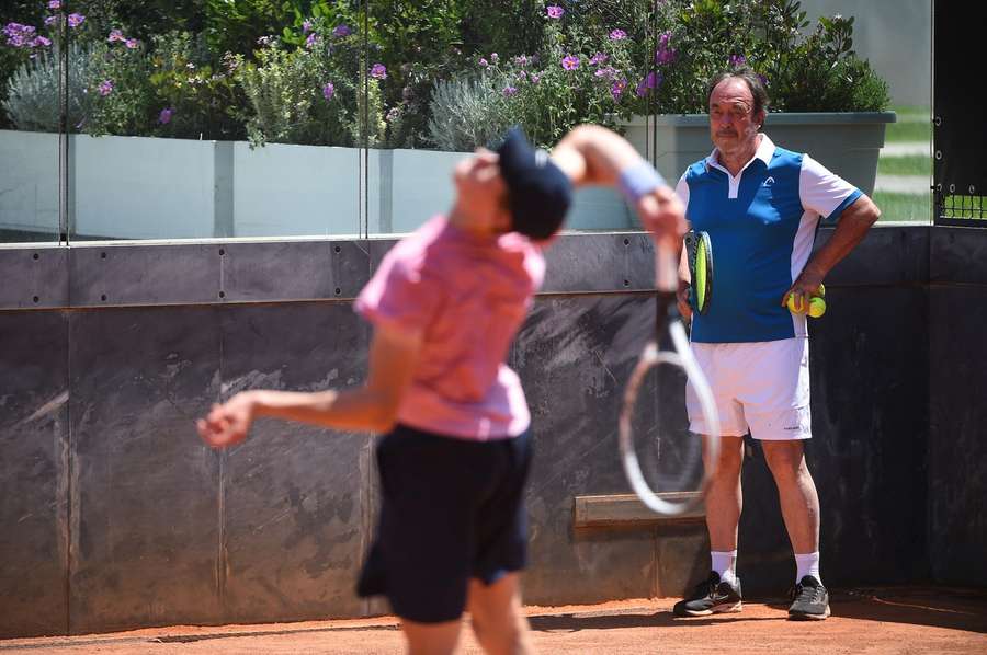 Riccardo Piatti assieme a Jannik Sinner a Roma Riccardo Piatti assieme a Jannik Sinner a Roma