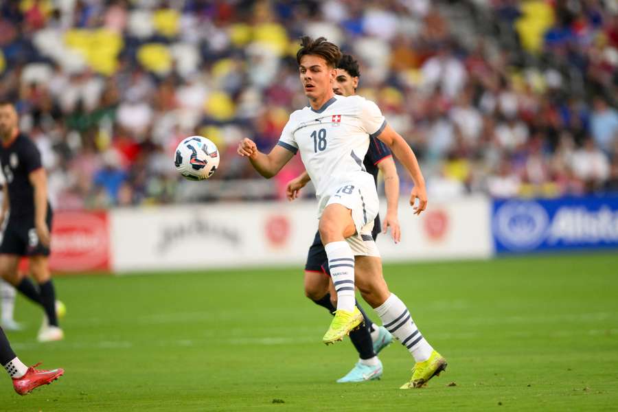 Ardon Jashari in action for Switzerland against USA Ardon Jashari in action for Switzerland against USA
