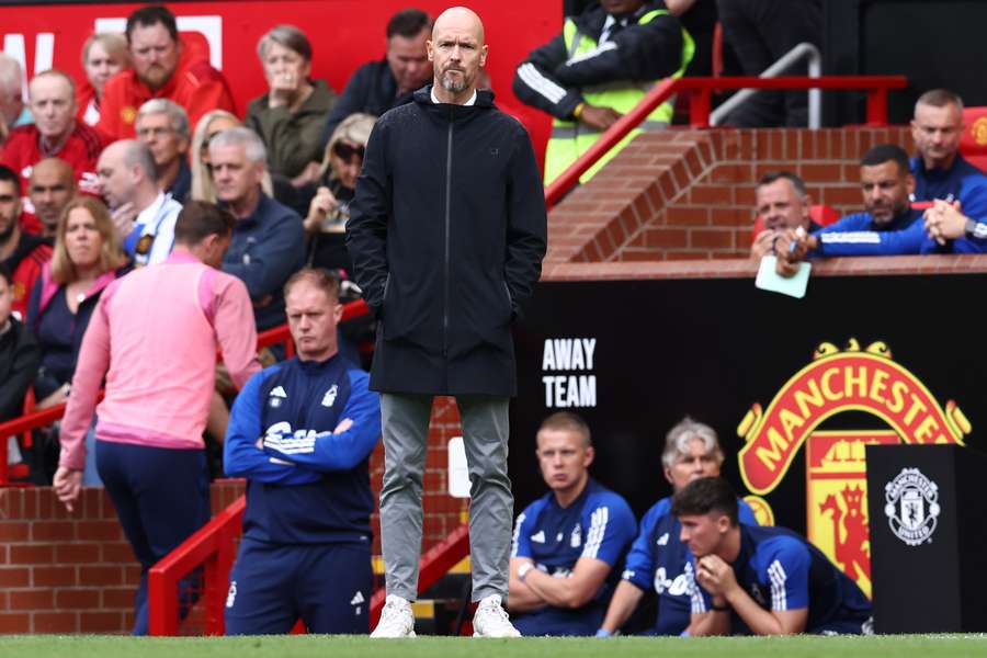 Ten Hag zag een bedenkelijk ManUnited in de beginfase van de wedstrijd