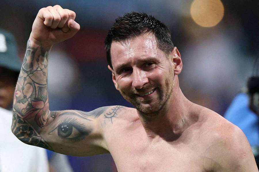 Argentina's Lionel Messi celebrates Argentina's Lionel Messi celebrates