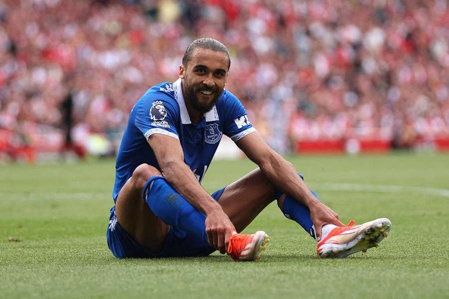 Calvert-Lewin no último jogo da época contra o Arsenal.