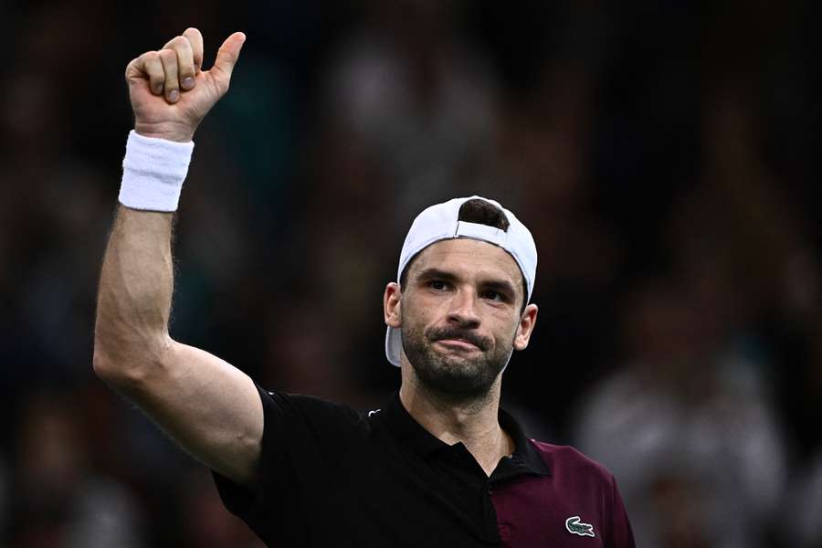 Dimitrov celebrates his win