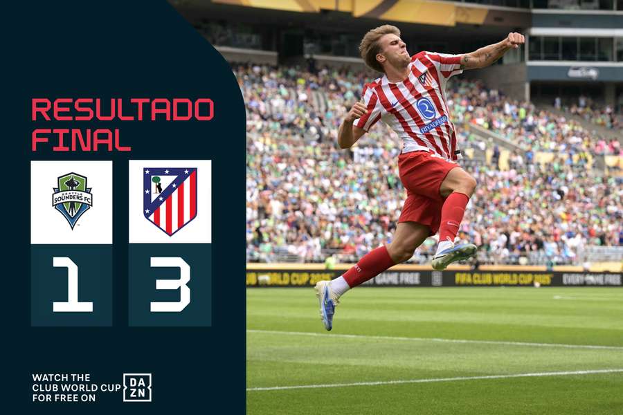 Pablo Barrios celebra o seu primeiro golo com energia enquanto Koke assiste