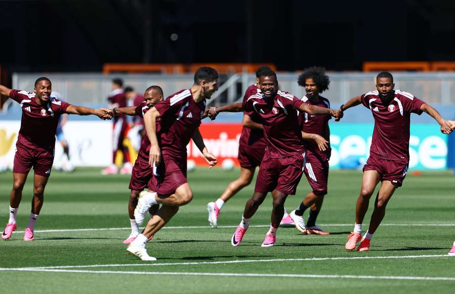 Qatar's players training Qatar's players training