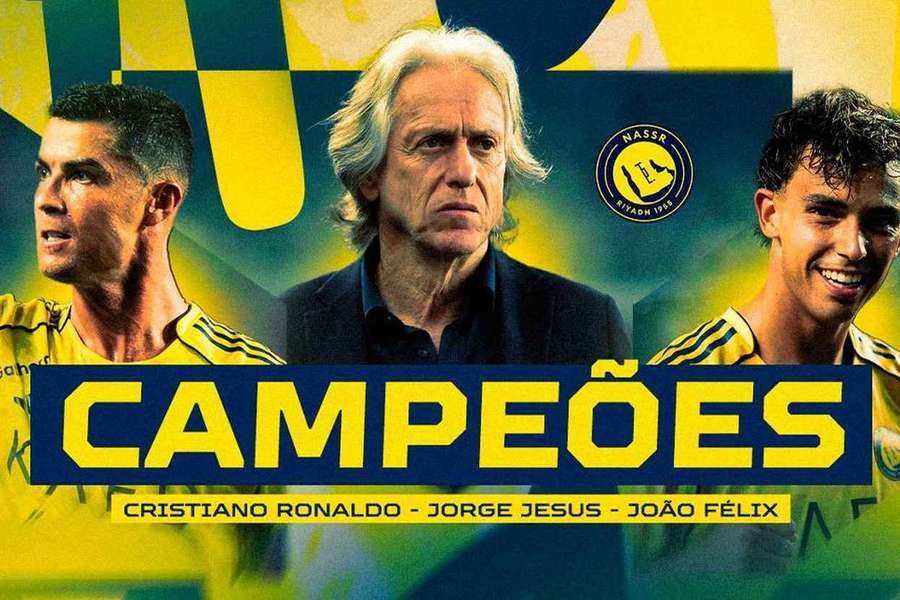 FPF e Liga felicitam Jesus, Ronaldo e Félix pelo título saudita