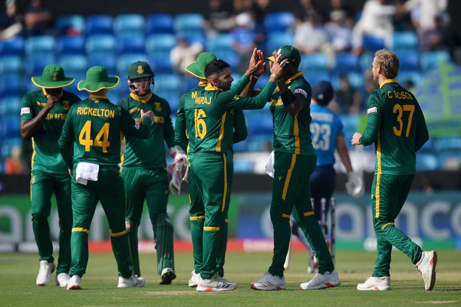 South Africa await opponents in the ICC Champions Trophy semi-final.