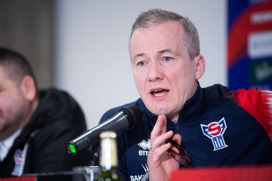 Eydun Klakstein at the press conference before the qualifier against the Czech Republic Eydun Klakstein at the press conference before the qualifier against the Czech Republic