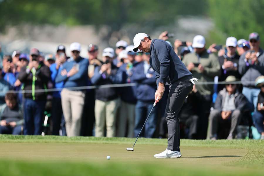 Rory McIlroy of Northern Ireland putts