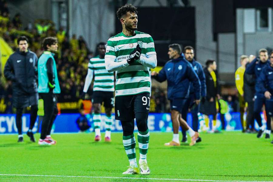 Luis Suárez no final do jogo com o Bodo/Glimt, na Noruega