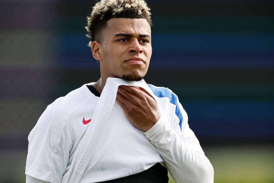 Désiré Doué à l'entraînement avec le PSG, ce mercredi.