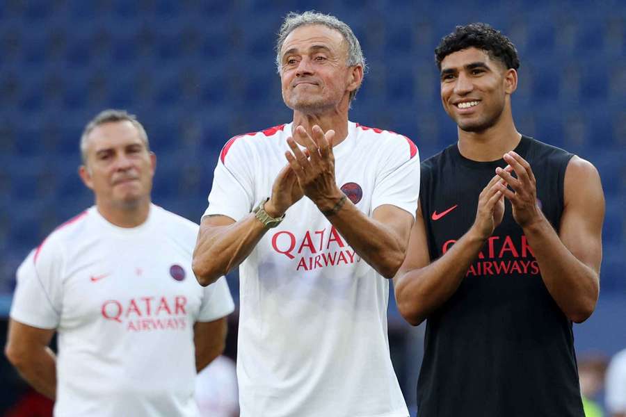 Luis Enrique à l'entraînement mardi. Luis Enrique à l'entraînement mardi.