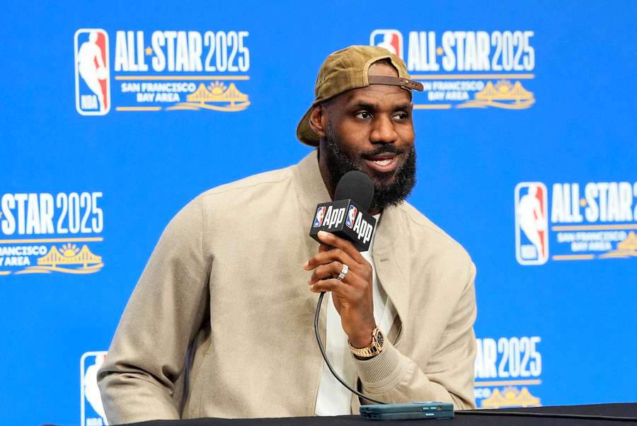 LeBron James speaking with media during NBA All-Star Weekend (2025)