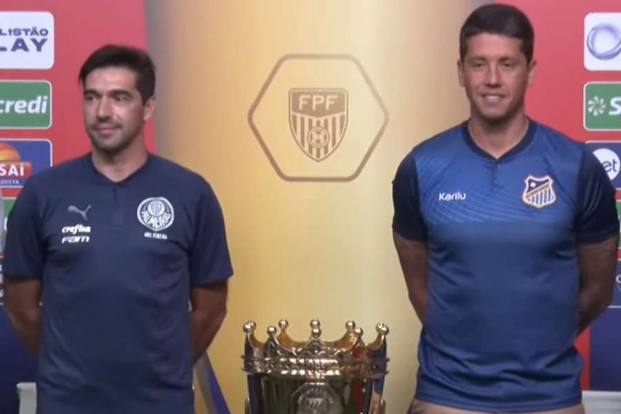 Abel Ferreira e Thiago Carpini estiveram juntos no lançamento da final