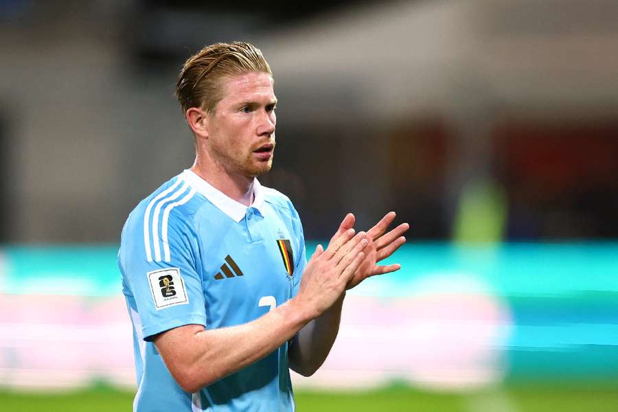 De Bruyne in international action for Belgium