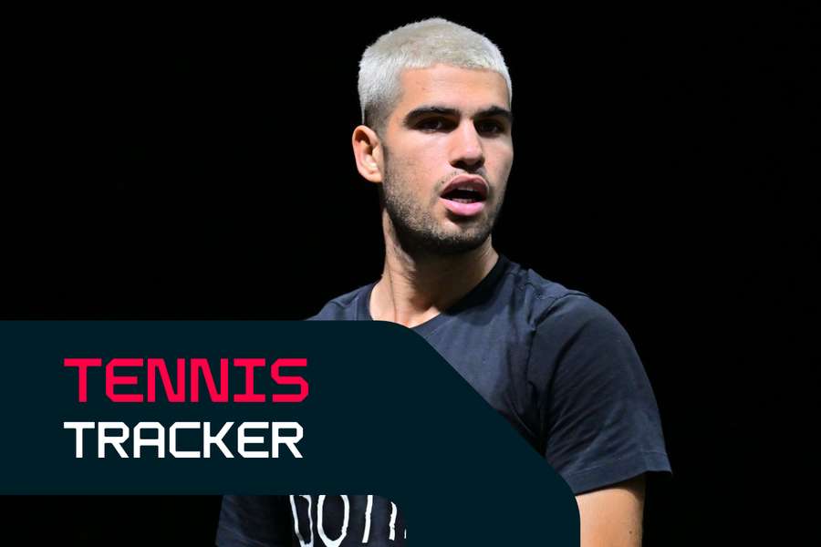 Alcaraz is in Paris Masters action Alcaraz is in Paris Masters action