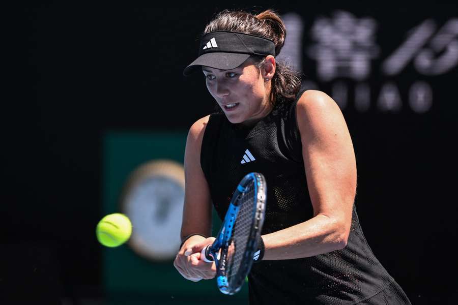 Garbiñe Muguruza, num jogo em 2023.