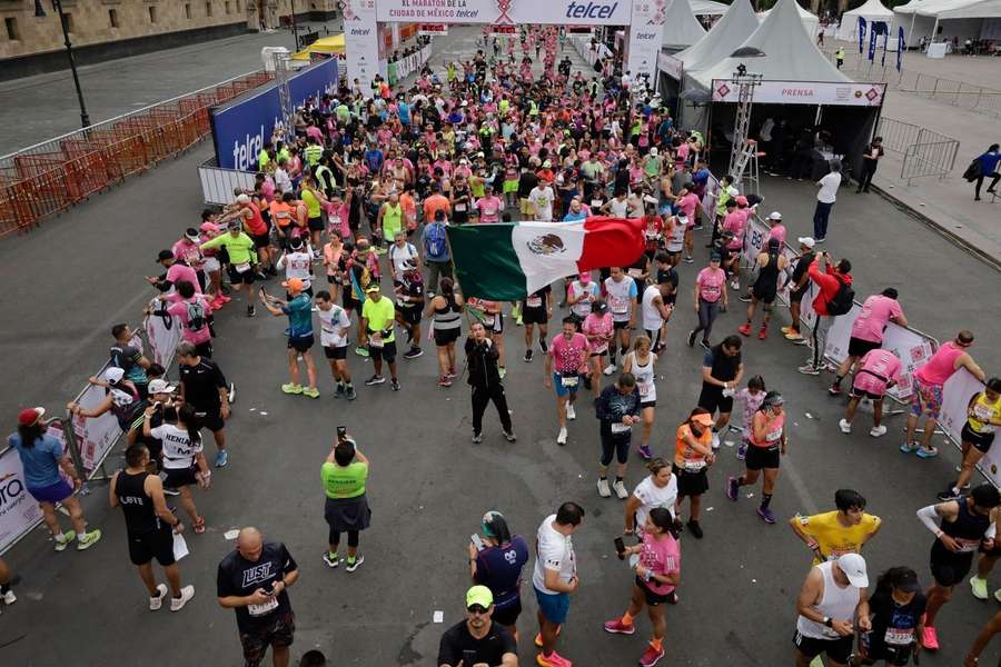 Corredores na Maratona da Cidade do México