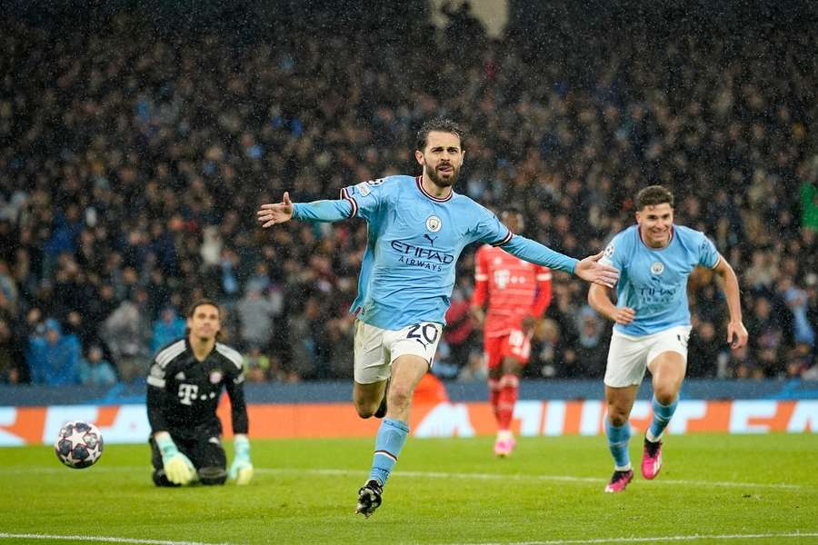 Bernardo Silva fejrer sit mål til 2-0 mod Bayern München