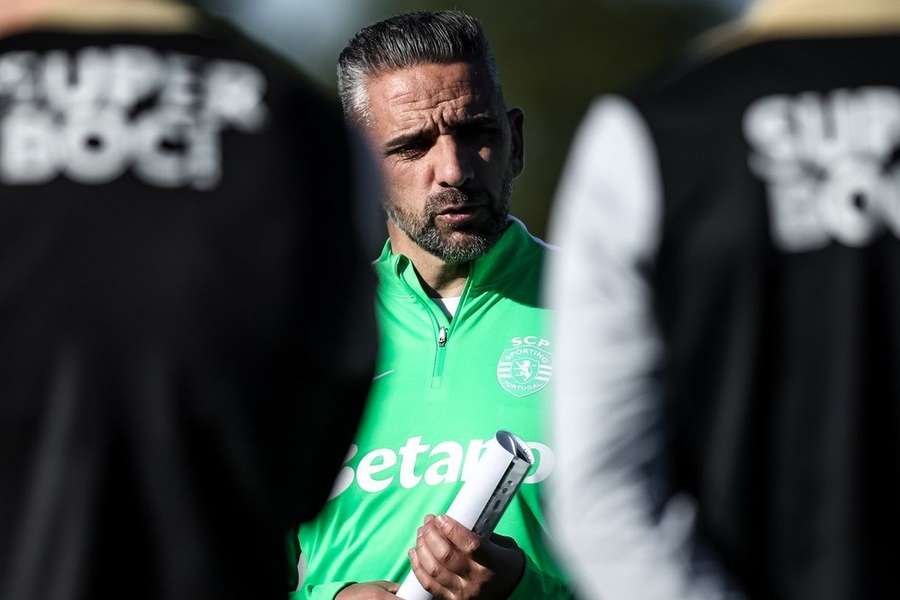Rui Borges no treino do Sporting