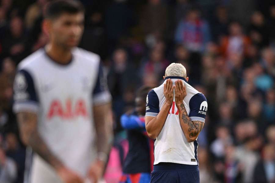 Richarlison holds his head in his hands at full-time