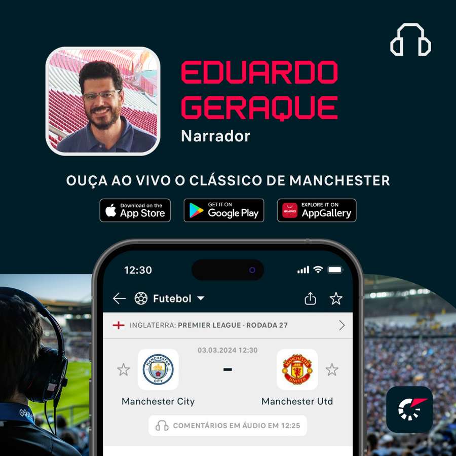 Flashscore transmite City x United com narração ao vivo