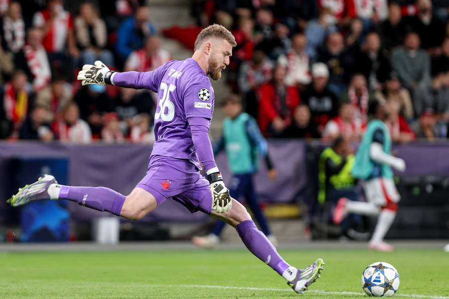Brankář pražské Slavie Jindřich Staněk