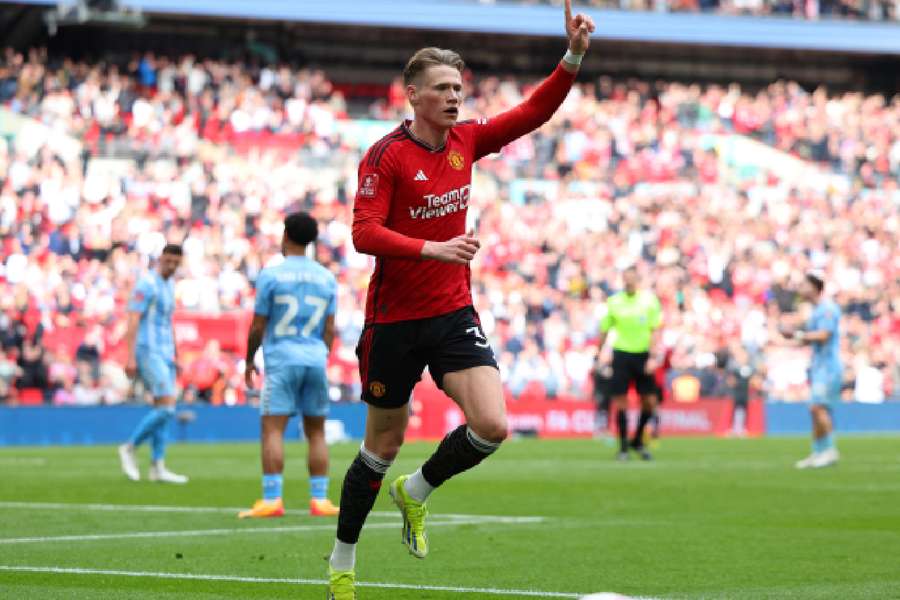 McTominay celebrates scoring in FA Cup semi-final