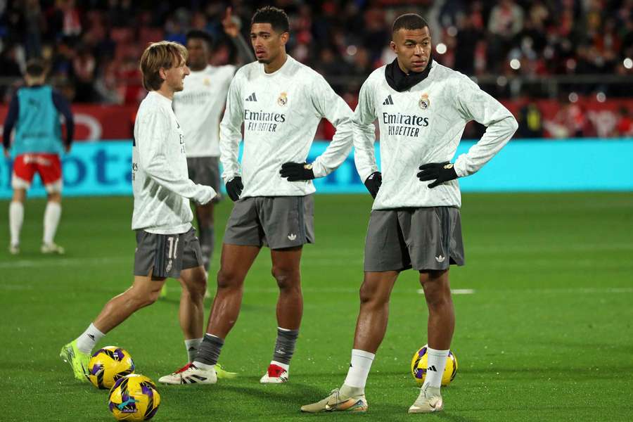 Les Madrilènes avant le match contre Girona.
